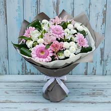 Букет цветов из:  Герберы, Альстромерии и Хризантемы в Энергетик
