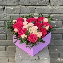 Цветочная композиция из Розы в коробке в Энергетик