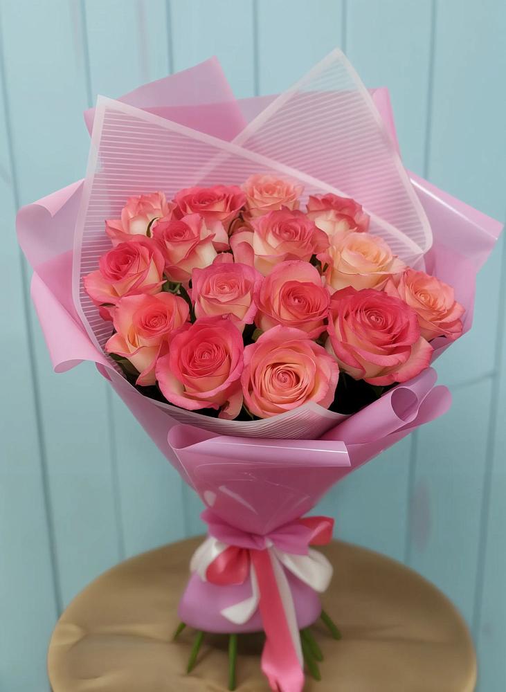 Букет 15 Розовых роз Равель в Энергетик