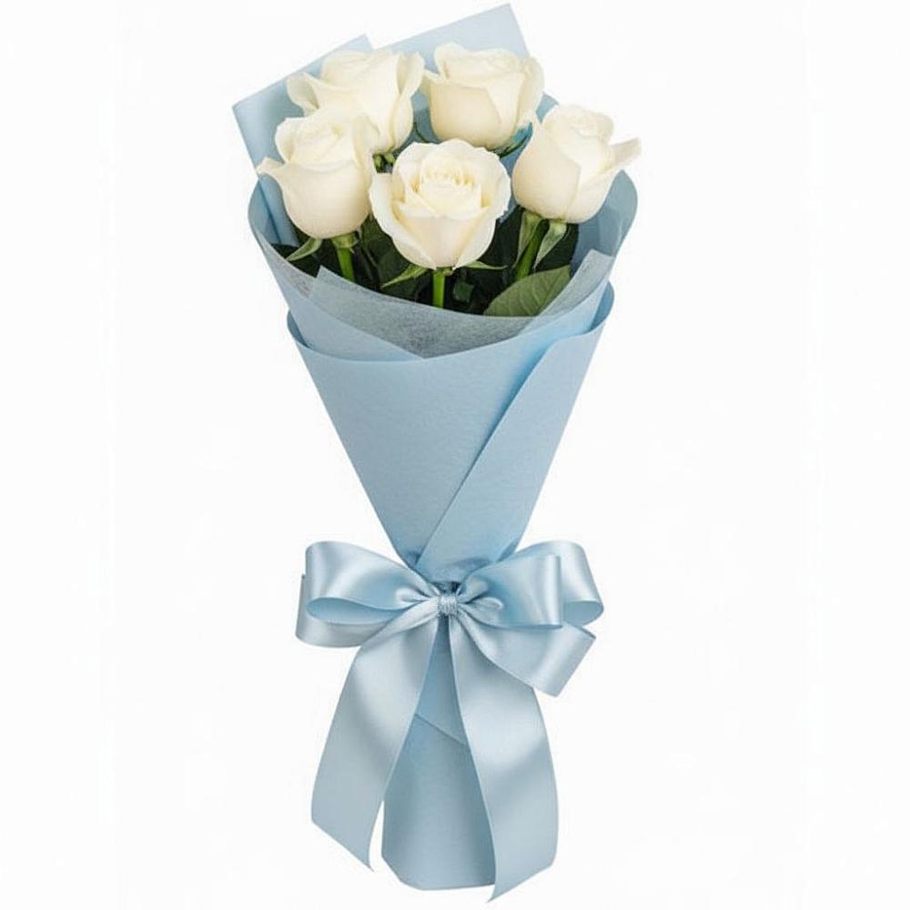 Букет 5 Белых роз Проуд в Энергетик
