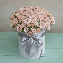 Цветочная композиция из Розы в шляпной коробке в Энергетик