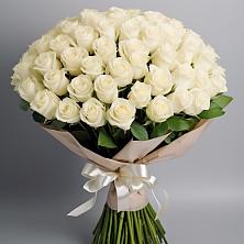 Букет 101 беля роза Белоснежка в Энергетик