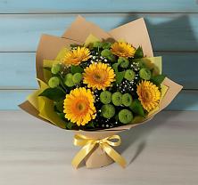 Букет цветов из:  Герберы и Хризантемы в Энергетик