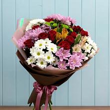 Букет цветов из:  Розы, Хризантемы и Альстромерии #REPLACE_PRED# Энергетик