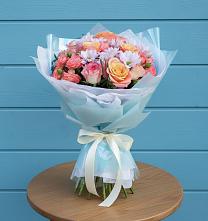 Букет цветов из:  Хризантемы и Розы в Энергетик